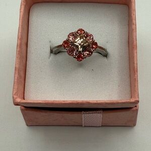 Fragrant Jewels Silver Pink Ring Floral Design